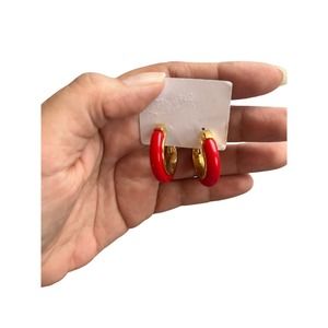 Vintage Red and Gold Trifari Earrings